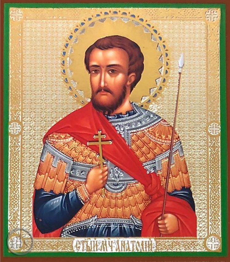 Photo - Saint Martyr Anatoly, Gold Foil Orthodox Icon