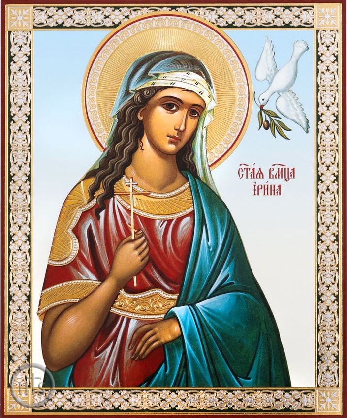 Product Picture - Saint Martyr Irina (Irene), Gold Foil Orthodox Icon