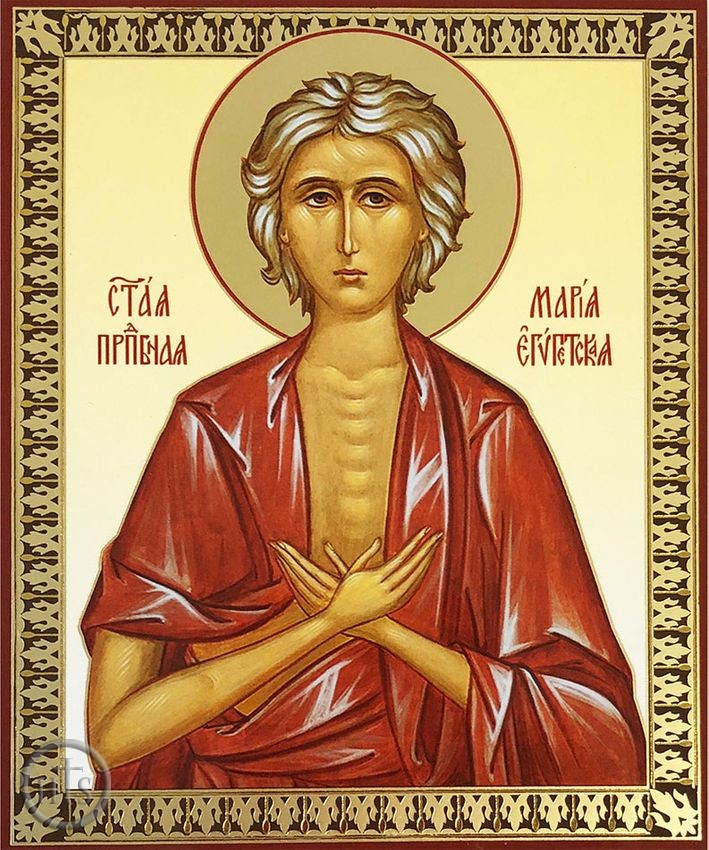 HolyTrinityStore Picture - Saint Mary of Egypt, Orthodox Christian Gold Foil Icon