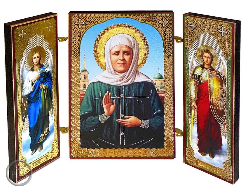 Photo - Saint Matrona / Archangels Michael and Gabriel, Mini Triptych