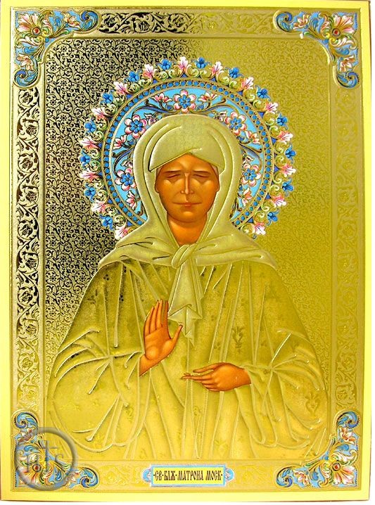 Product Photo - St Matrona, Gold Foil Embossed Orthodox Christian Icon