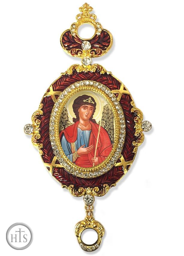 HolyTrinityStore Image - Archangel Michael,  Enameled Jeweled Icon Ornament