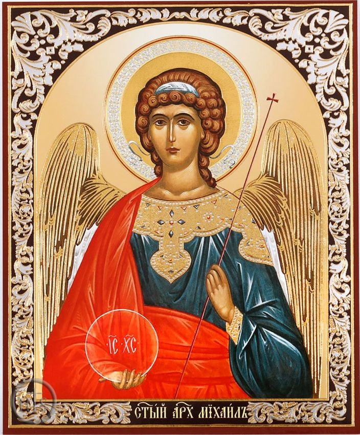 HolyTrinity Pic - Archangel Michael, Orthodox Christian Icon, Gold & Silver Foiled