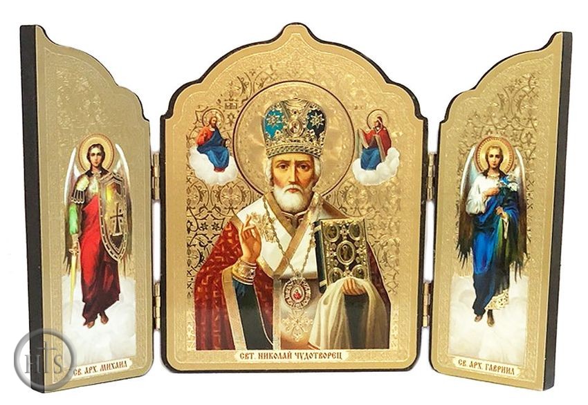 Product Pic - St Nicholas / Archangels Michael and Gabriel, Triptych