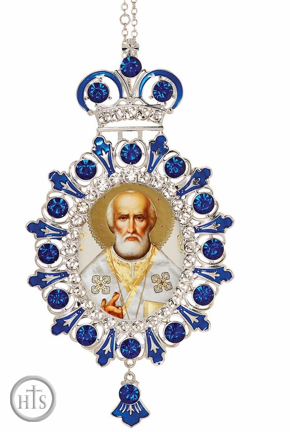 Product Image - Saint Nicholas, Jeweled  Icon Ornament with Chain