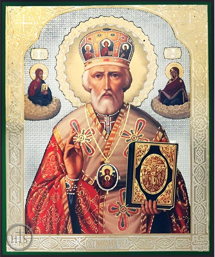 Product Image - St. Nicholas the Wonderworker, Gold / Silver Foiled Orthodox Icon