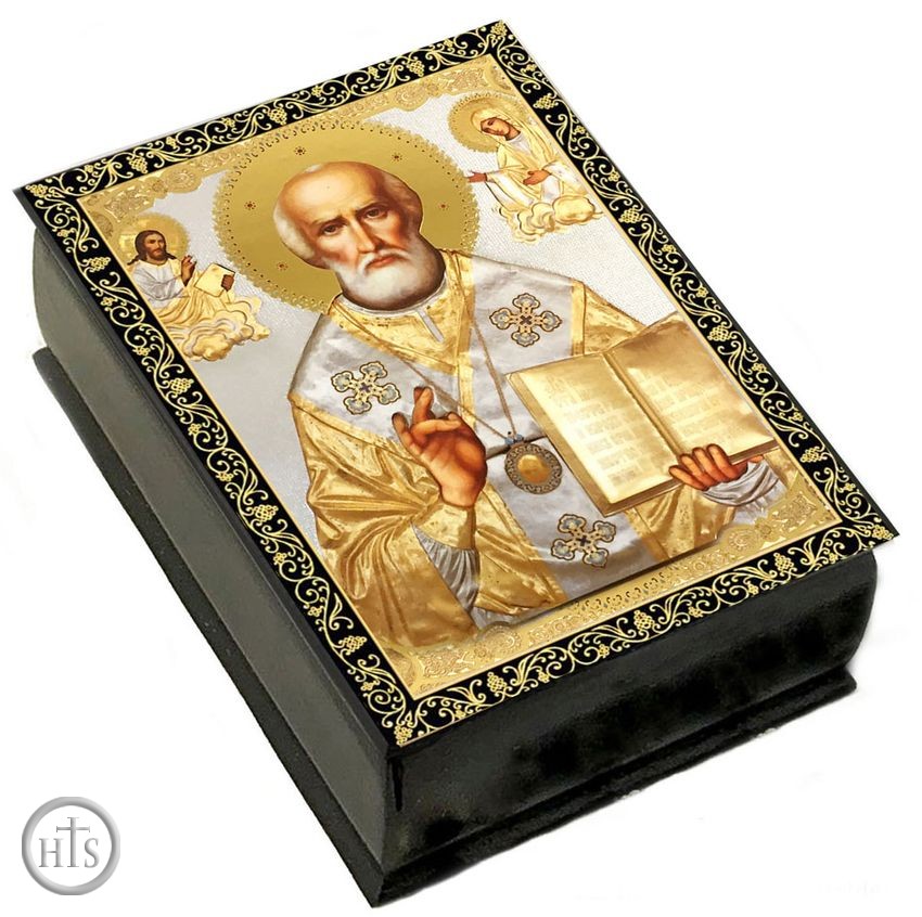 Pic - Saint Nicholas, Wooded Icon Keepsake Box