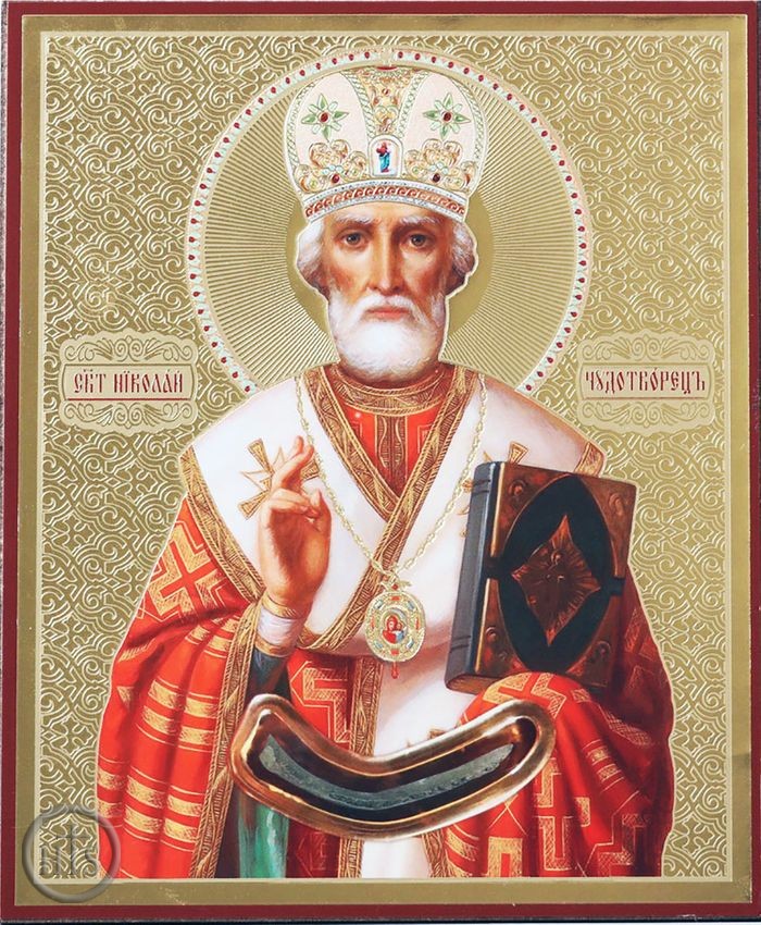 Image - St. Nicholas The Wonderworker, Gold  Foiled Orthodox Icon