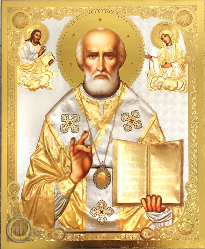 Product Pic - St. Nicholas The Wonderworker, Gold Foiled Mini Icon