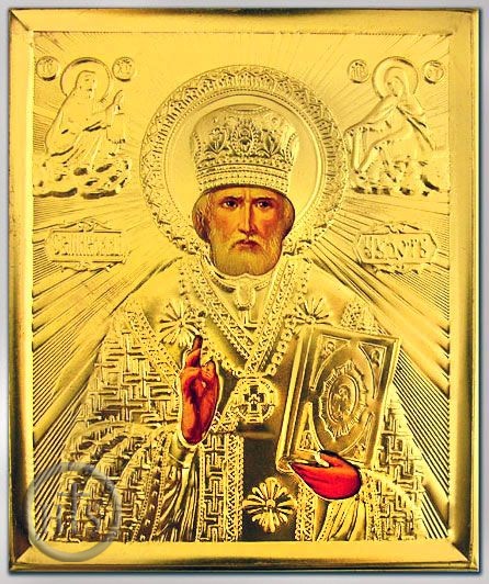 HolyTrinityStore Picture - St. Nicholas the Wonderworker, Orthodox Christian Riza Icon