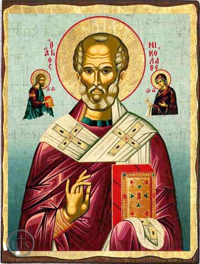HolyTrinity Pic - Saint Nicholas, Greek Serigraph Orthodox Icon