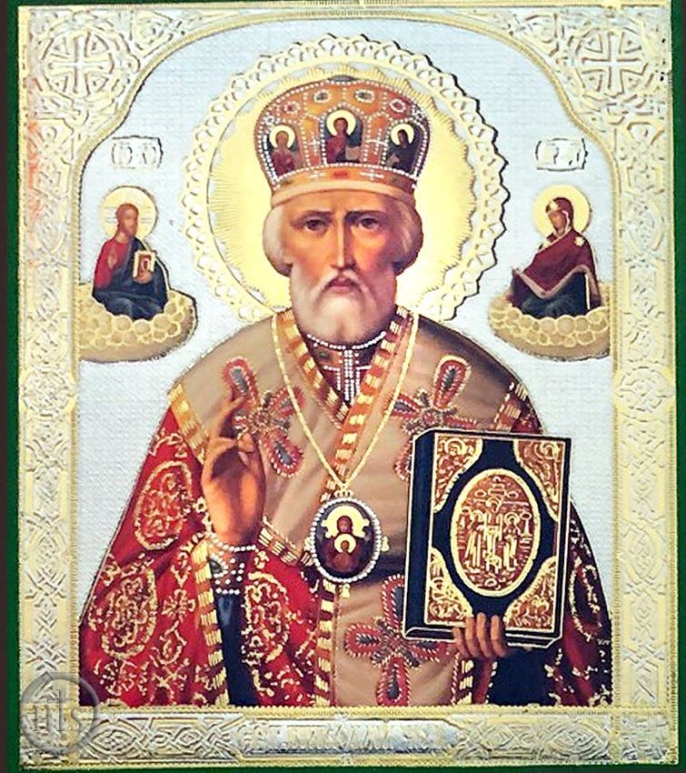Product Image - Saint Nicholas the Wonderworker, Gold / Silver Foiled Orthodox Icon