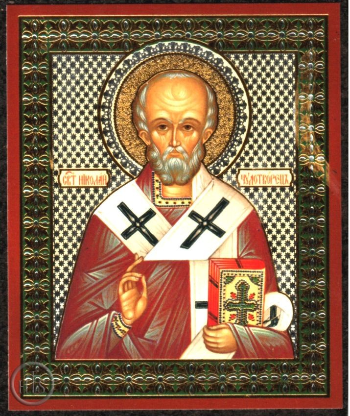 Picture - St. Nicholas the Wonderworker,  Orthodox Christian Mini Icon 