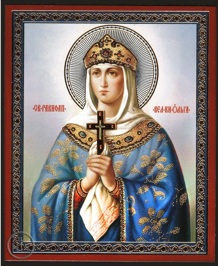 HolyTrinityStore Picture - Saint Olga, Orthodox Christian Mini Icon