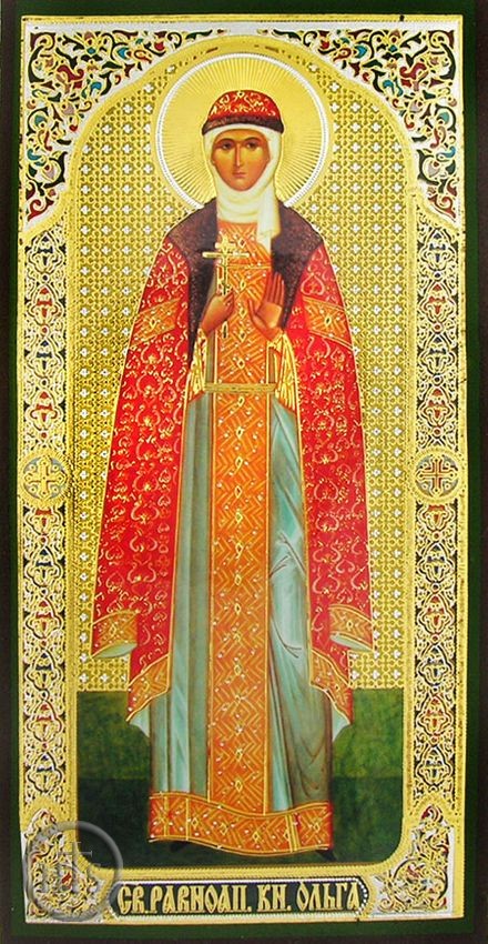 Pic - St. Olga,  Gold Foil  Panel Icon