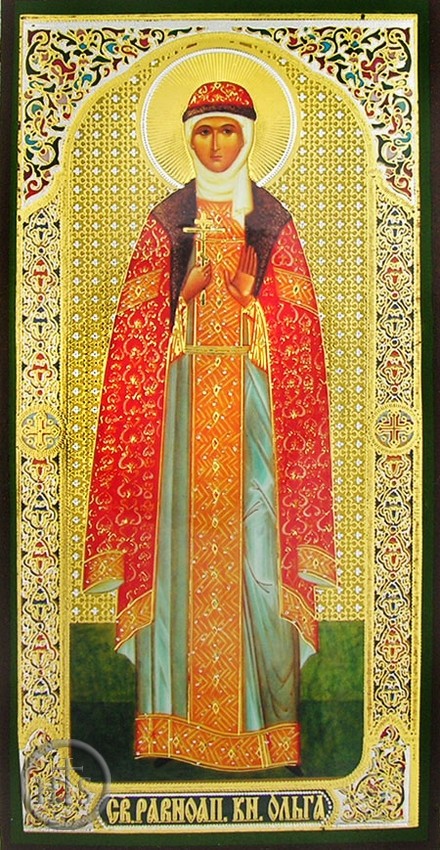HolyTrinityStore Image - St. Olga,  Gold Foil  Panel Icon