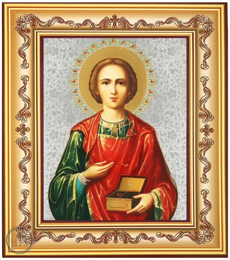 Product Image - Saint Panteleimon The Healer, Orthodox Icon in Frame 