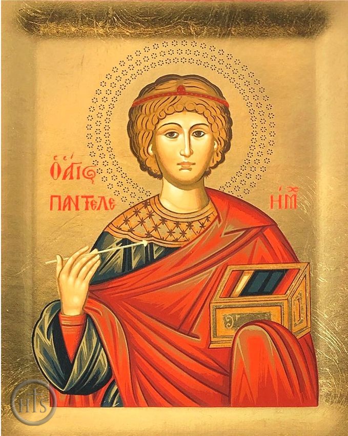 Photo - St. Panteleimon The Healer,  Serigraph Orthodox Icon with Stand