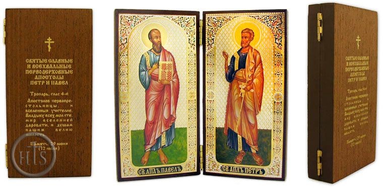 HolyTrinityStore Photo - St Peter & St Paul  Wooden Diptych,  Boxed 