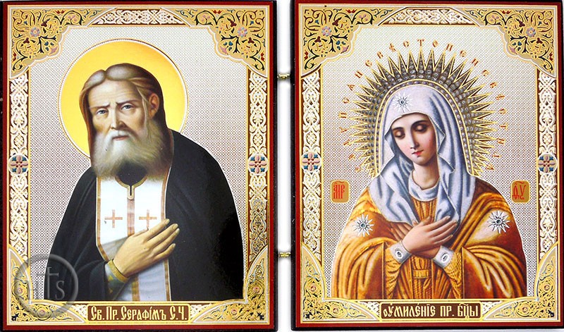 Product Image - St Seraphim Sarovsky & Virgin of Extreme  Humility  Diptych