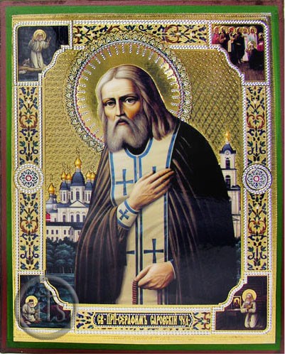 Product Pic - St Seraphim Sarovsky, Orthodox Icon, Medium