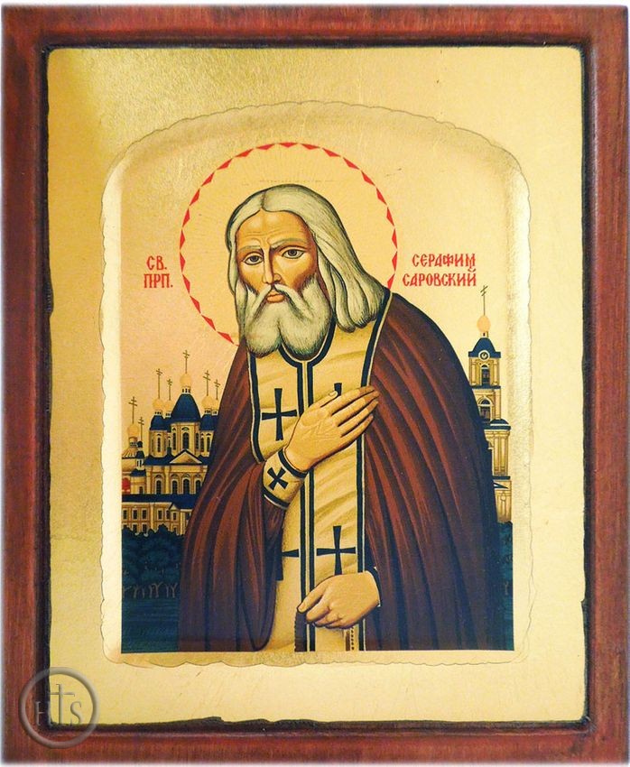 Photo - St Seraphim Sarovsky, Orthodox Serigraph Icon with Stand