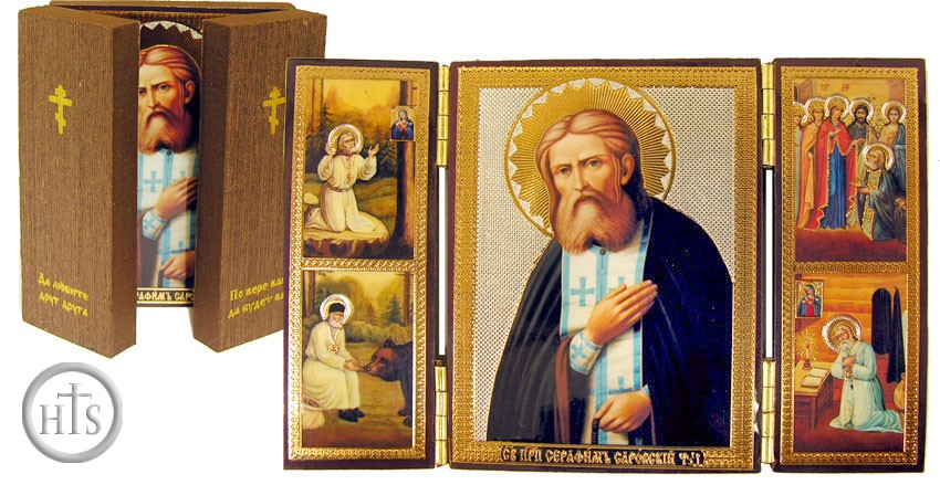Product Pic - St Seraphim Sarovsky, Orthodox Christian Triptych Icon