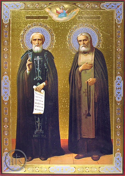 Picture - St Sergey Radonezsky &  St Seraphim Sarovsky, Orthodox Christian Icon