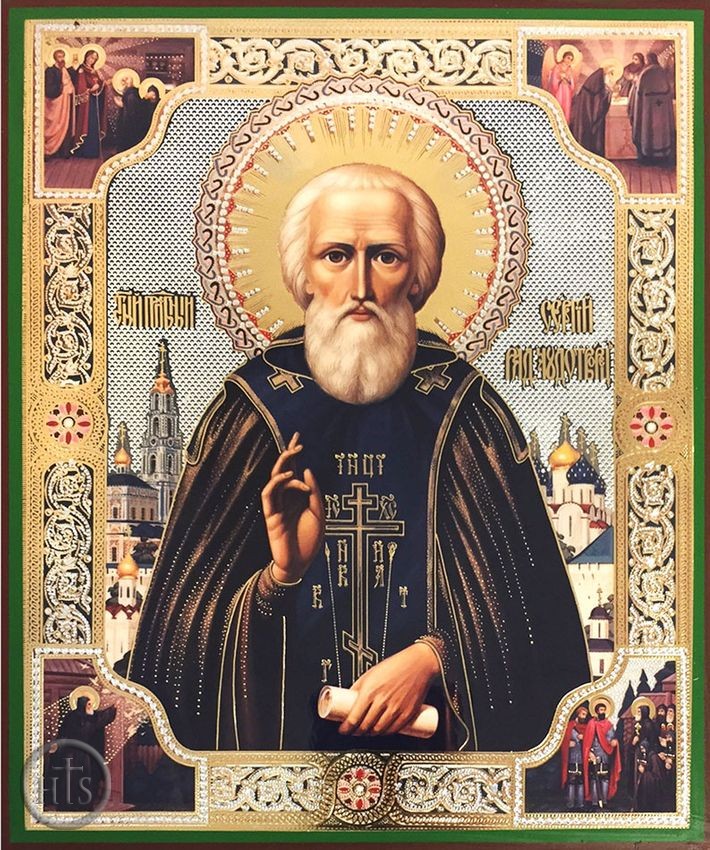 Image - St Sergey Radonezsky, Orthodox Gold / Silver Foiled Icon