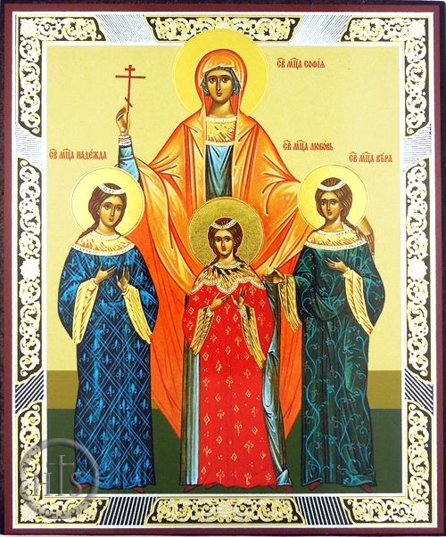 HolyTrinityStore Photo - St Sophia & Daughters (Vera, Nadezda, Lubov), Orthodox Icon