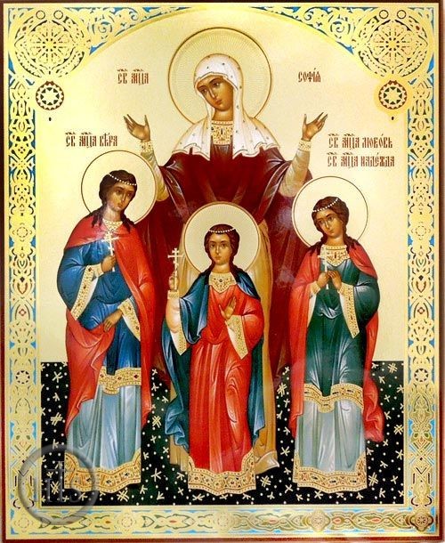 Picture - St Sophia & Daughters (Vera, Nadezda, Lubov), Orthodox Icon