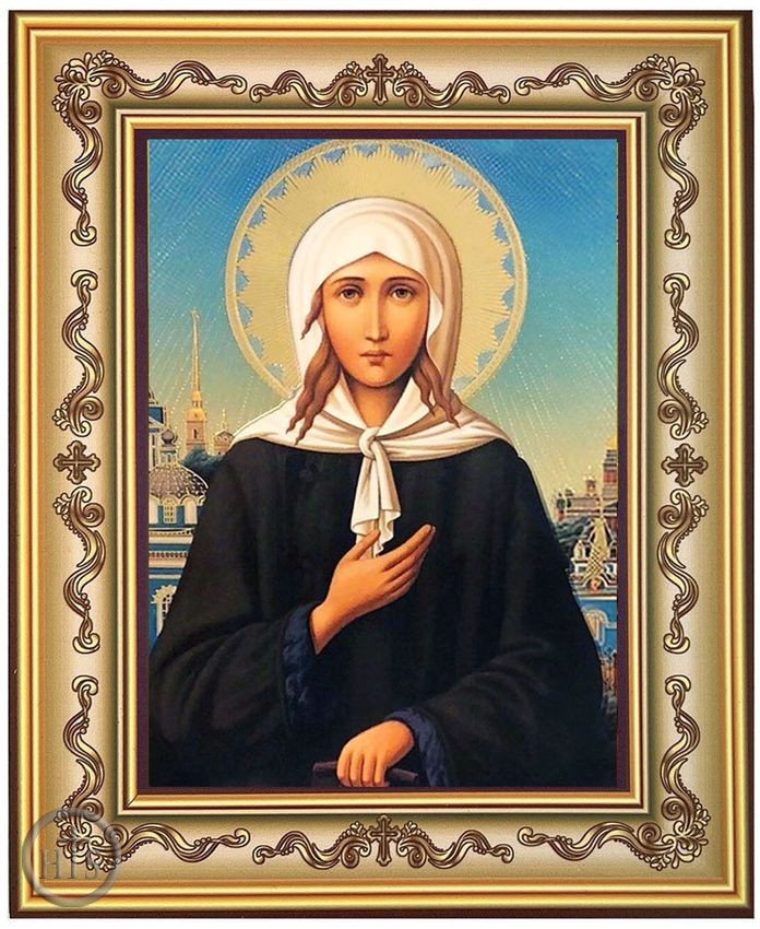 Picture - Saint Xenia of St Petersburg, Orthodox Icon in Frame 