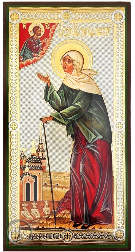 Product Image - St Xenia of St Petersburg (Ksenia Blazennaya), Gold Foil Panel Icon