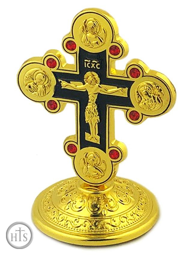 Product Pic - Metal Gold Tone Standing Cross, Small