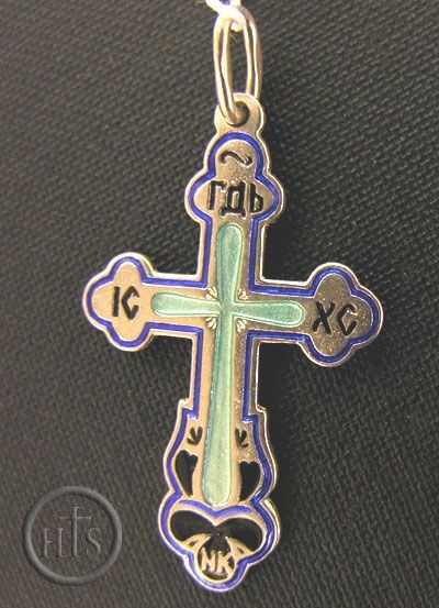 Product Image - Sterling Silver Enameled Orthodox Cross