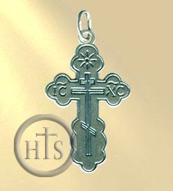 HolyTrinityStore Picture - Pure Sterling Silver Orthodox Cross, 43840-1