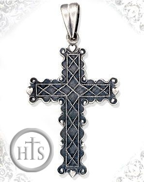 Product Pic - Sterling Silver Cross with Antique Finish, 1 1/2