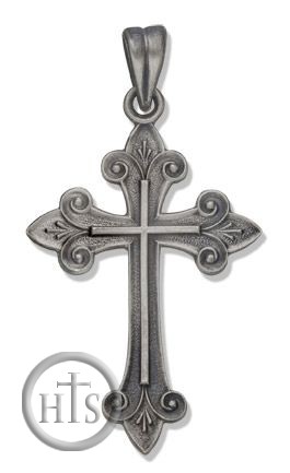 Pic - Sterling Silver Cross with Antique Finish, 1 1/2