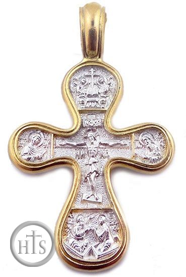 Pic - Sterling Silver 925, Gold Plated Reversible Orthodox Cross
