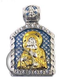 HolyTrinityStore Image - Two Tone Virgin of Vladimir / Arch. Michael, Silver, Gold Gilded Medal 