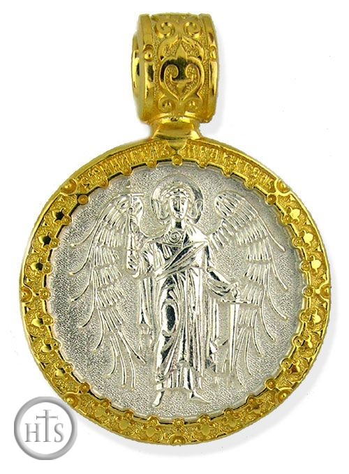 Product Pic - Guardian Angel, Sterling Silver Gold Plated Pendant