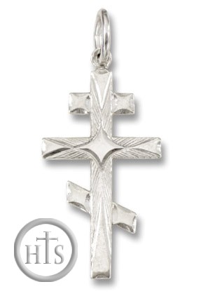 Product Photo - Sterling Silver Three Barred Orthodox   Cross, 1