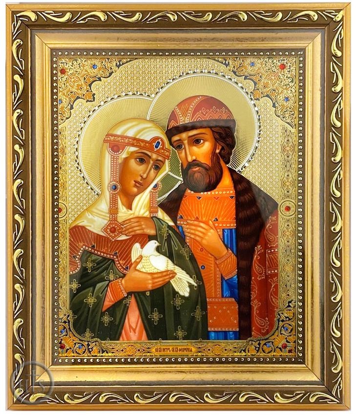 HolyTrinityStore Picture - Sts. Peter and Fevronia of Murom, Orthodox Framed Icon