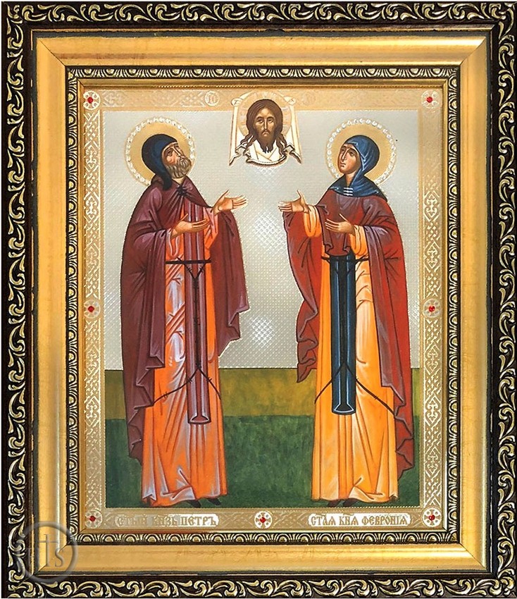 HolyTrinityStore Picture - Sts. Peter and Fevronia of Murom, Framed Wedding Icon 