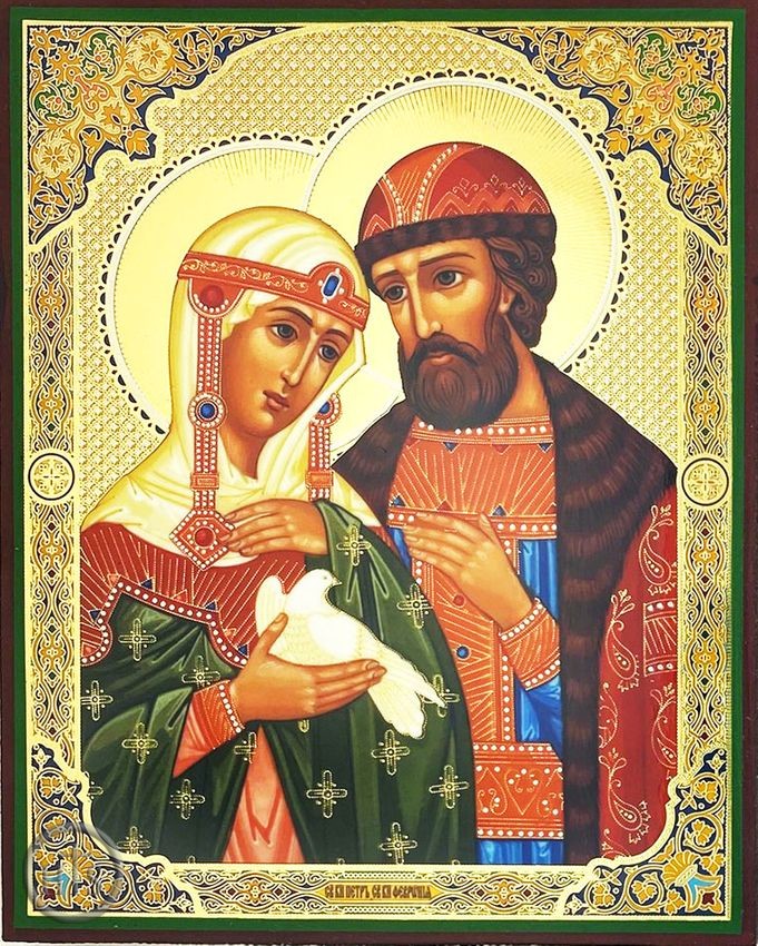 Product Image - Sts. Peter and Fevronia of Murom, Gold Silver Foiled  Icon