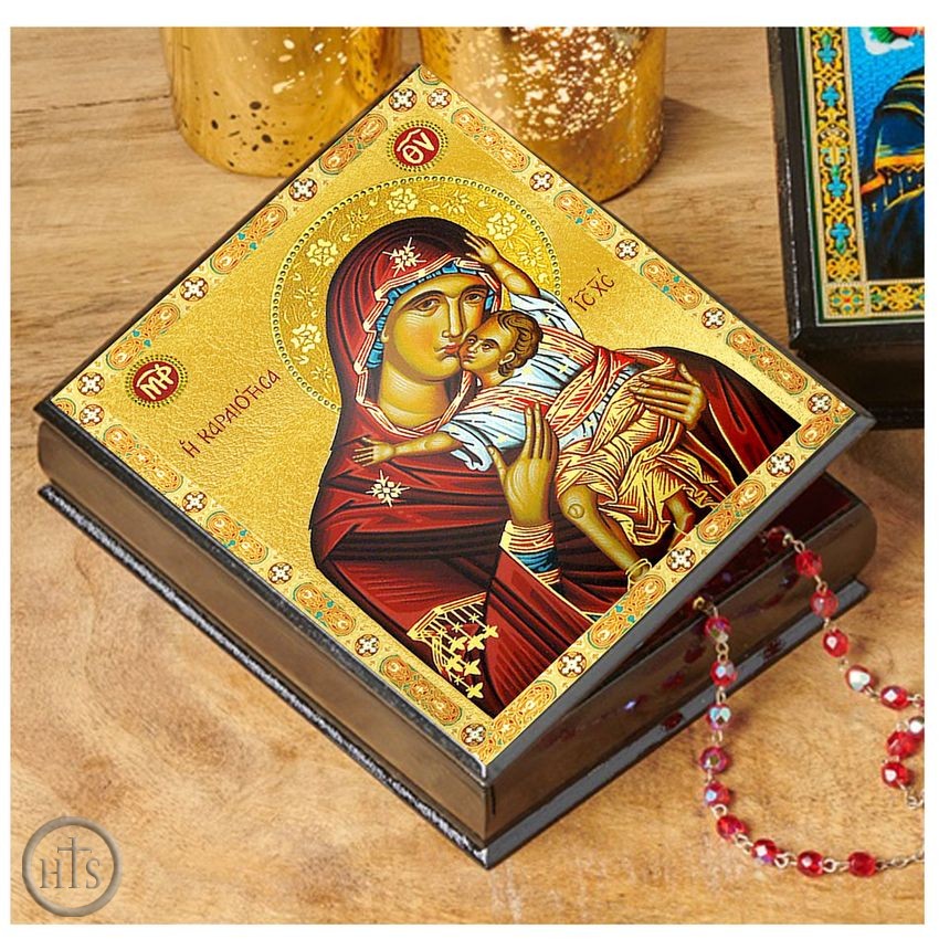 Product Picture - Virgin Mary Sweet Kissing, Wooden Icon Box
