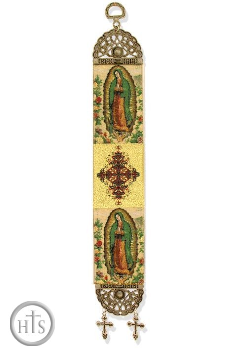 Product Pic - Our Lady of Guadalupe, Textile Art  Tapestry Icon Banner, 13