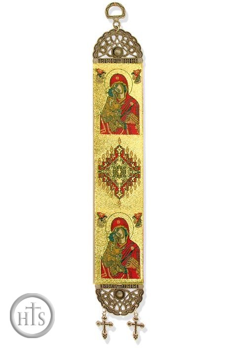 Pic - Virgin of Vladimir, Textile Art  Tapestry Icon Banner, 13