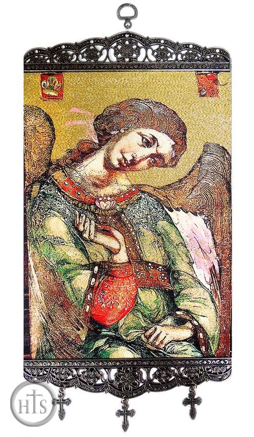Product Pic - Archangel Gabriel, Textile Art  Tapestry Icon Banner Large 