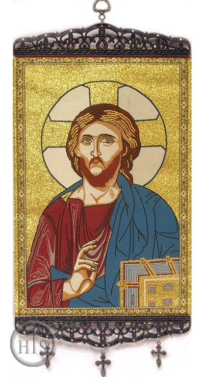 Pic - Christ The Teacher, Textile Art  Tapestry Icon Banner Large